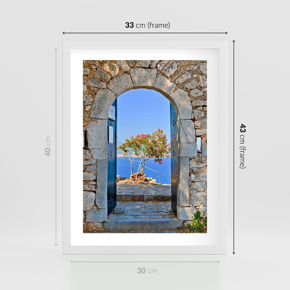 Plakat w ramie 30x40 - Perspektywa nad morzem - perspektywa, morze - rama biała