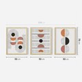 Zestaw obrazy w ramie 50x70 galeria - Geometryczne, scandi, minimalizm - rama drewno