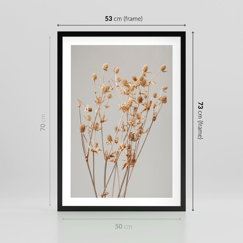 Plakat w ramie 50x70 - Delikatne gipsówki - gipsówka, suche - rama czarna