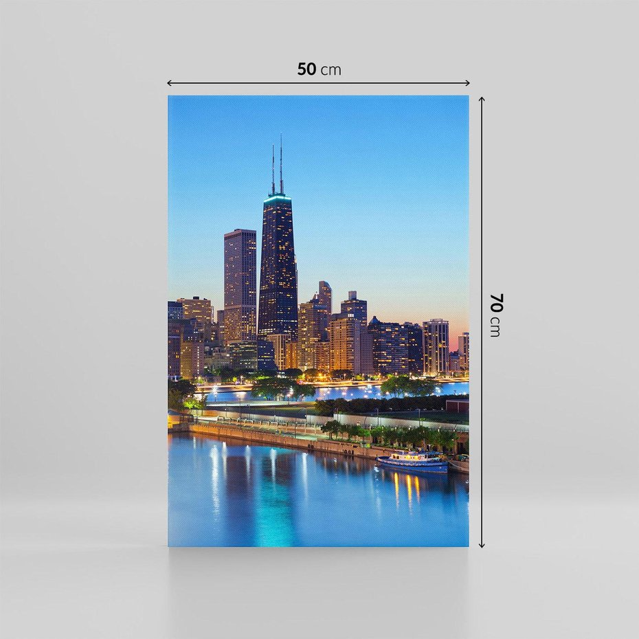 Obraz na płótnie 50x70 - Miasto nad Rzeką - miasto, rzeka