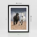 Plakat w ramie 30x40 - Siła koni w galopie - konie, galop - rama czarna