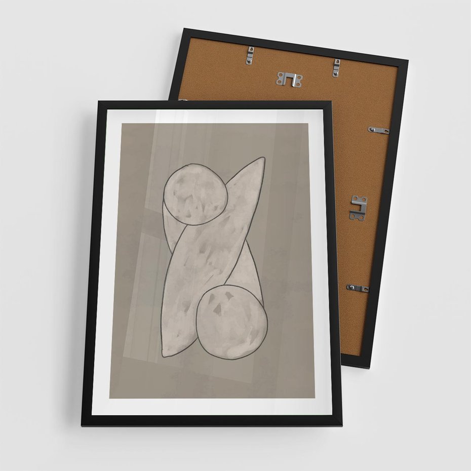 Plakat w ramie 50x70 - Zaklęte Anomalie - nowoczesna geometryczna sztuka, loftowe wnętrze - rama czarna