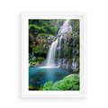 Plakat w ramie 50x70 - Tropikalny Wodospad - wodospad, tropikalny - rama biała