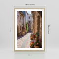 Plakat w ramie 50x70 - Malownicze Zakątki Miasta - uliczka, perspektywa - rama drewno