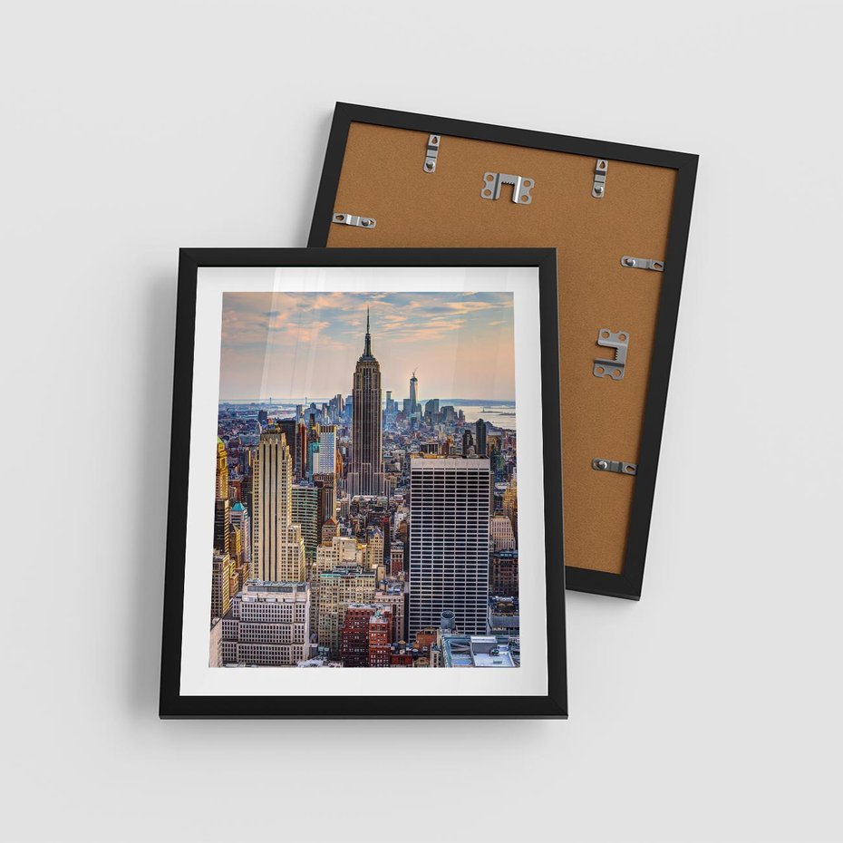Plakat w ramie 40x50 - Manhattan - Wieżowce Nowego Jorku - Manhattan, Nowy Jork - rama czarna