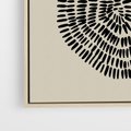 Obraz w ramie 50x70 - Nowoczesne Odbicia Wnętrza - boho plakat, czarne kropki kreski - rama drewno