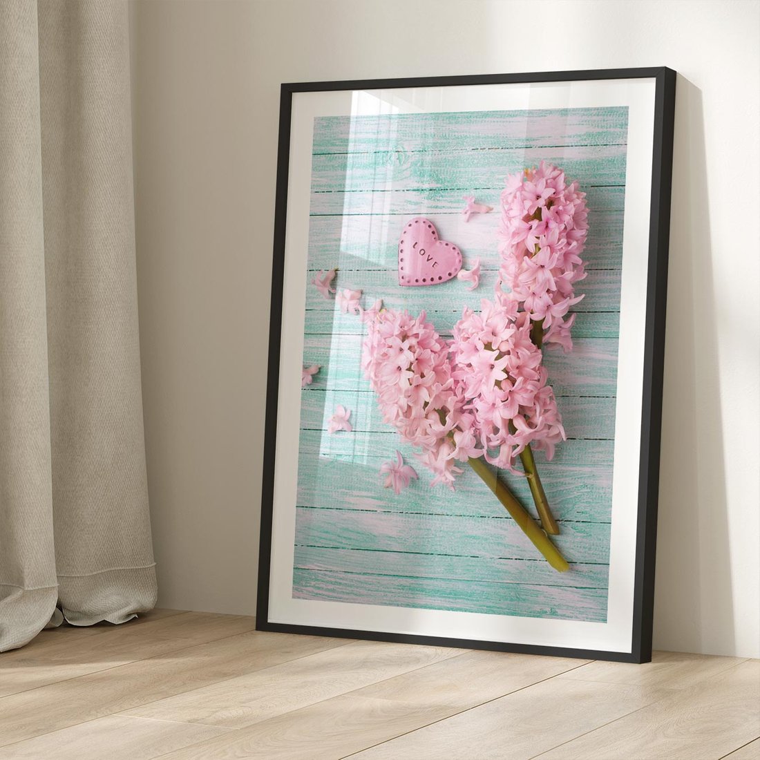 Plakat w ramie 50x70 - Hiacynty w Kwiatowej Kompozycji - hiacynty, kwiaty - rama czarna