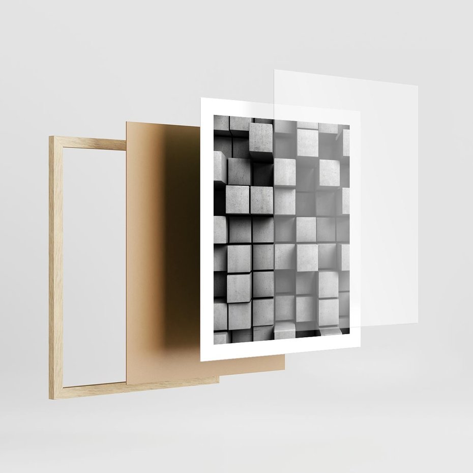 Plakat w ramie 40x50 - Geometryczne Elegancje - nowoczesny, geometryczny - rama drewno