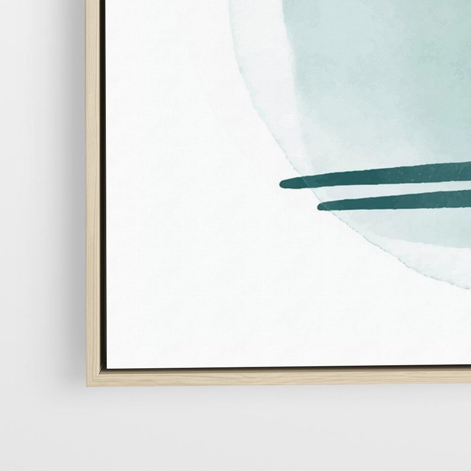 Obraz w ramie 120x80 - Turkusowy Świat - minimlizm, abstrakcja - rama drewno