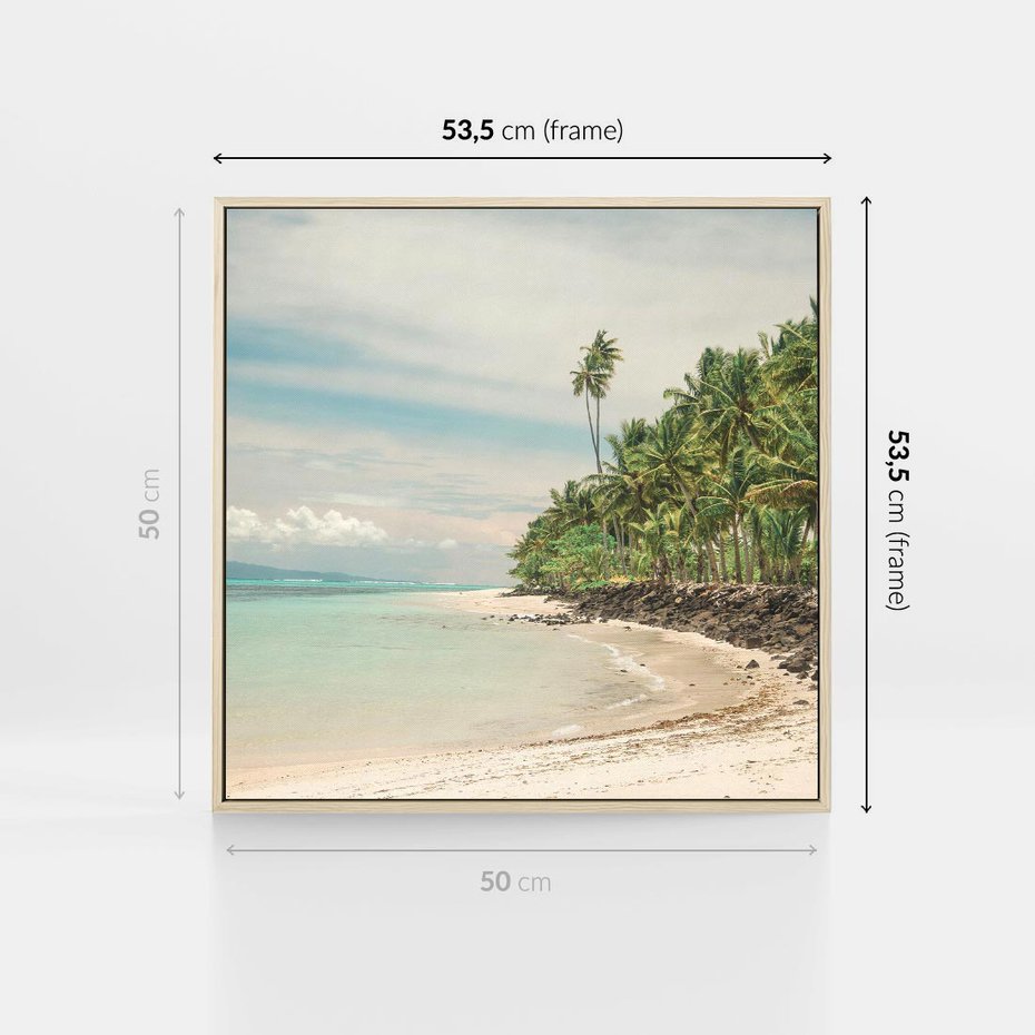 Obraz w ramie 50x50 - Uczta Egzotycznych Marzeń - fotografia, rajska plaża - rama drewno