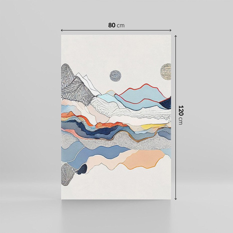 Obraz na płótnie 80x120 - Dynamiczne Góry - akwarelowe graficzne góry, krajobraz