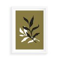 Plakat w ramie 50x70 - Wewnętrzne Odsłony - liście, gałązki - rama biała