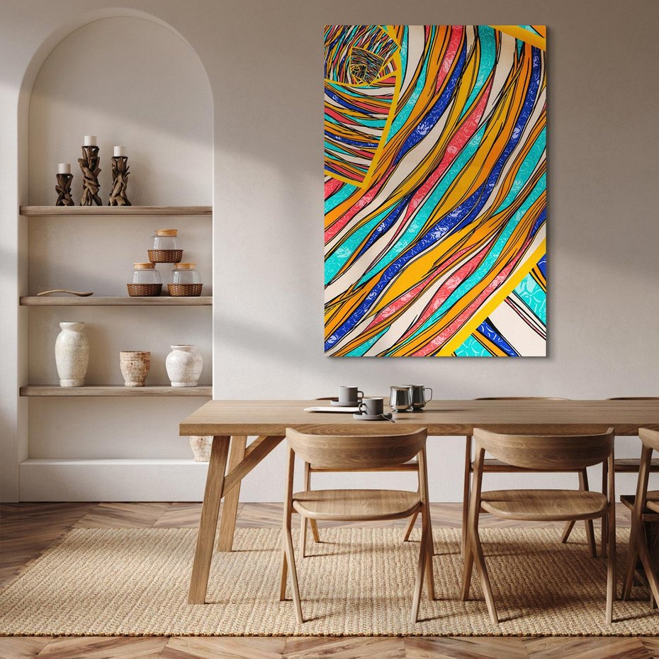 Obraz na płótnie 80x120 - Eksplozja Abstrakcyjnych Barw - abstrakcja