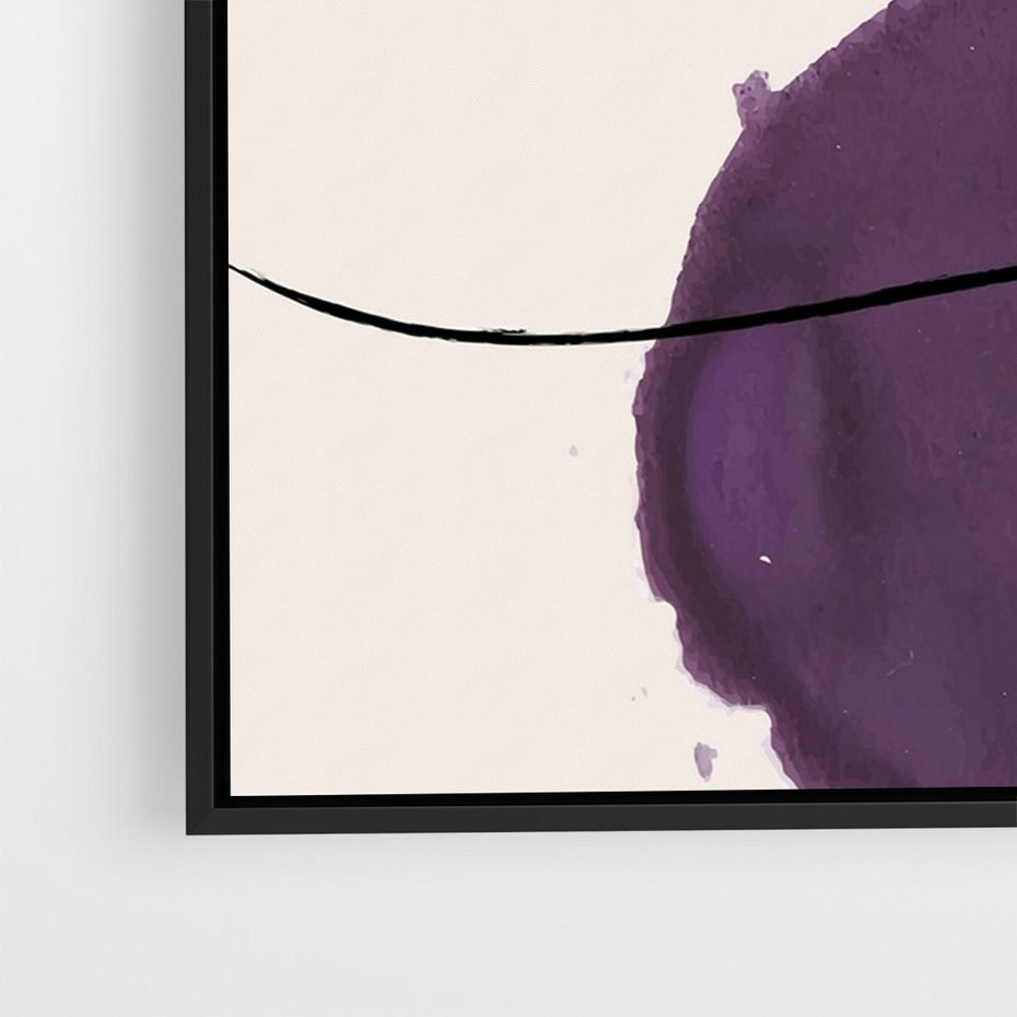 Obraz w ramie 70x100 - Migoczące Echo - abstrakcyjne akwarelowe plamy, nieregularne linie - rama czarna