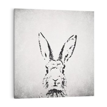 Obraz na płótnie 50x50 - Szkicowany królik w grafice - szkic, królik
