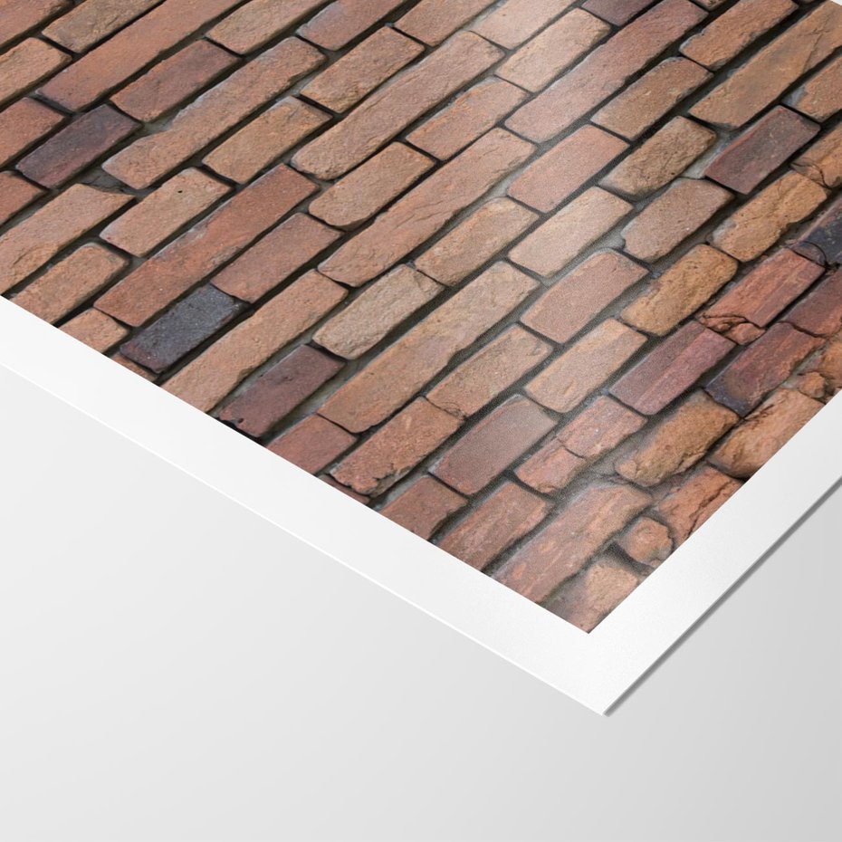 Plakat bez ramy 21x30 - Mur cegieł: industrialny urok - cegły, mur