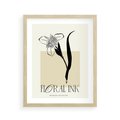 Plakat w ramie 40x50 - Wyblakłe odcienie snów - kwiat, irys - rama drewno