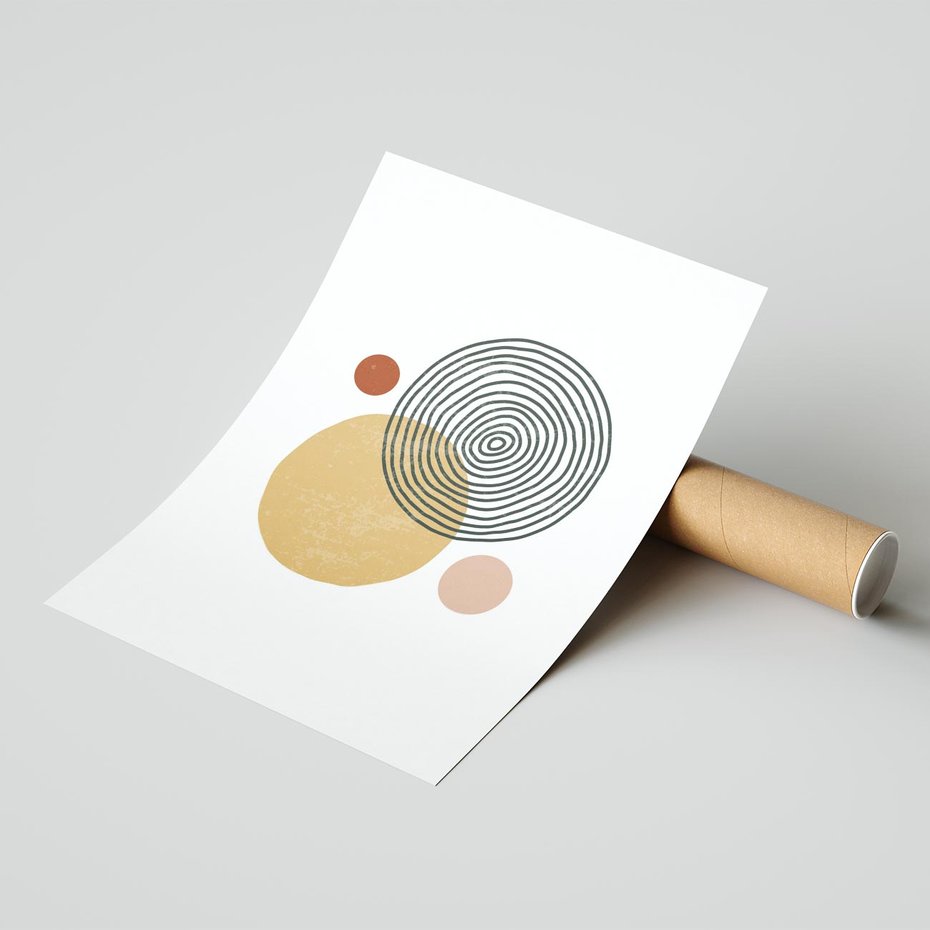 Plakat bez ramy 40x50 - Wewnętrzne Formy - koła okręgi, abstrakcyjna nowoczesna sztuka