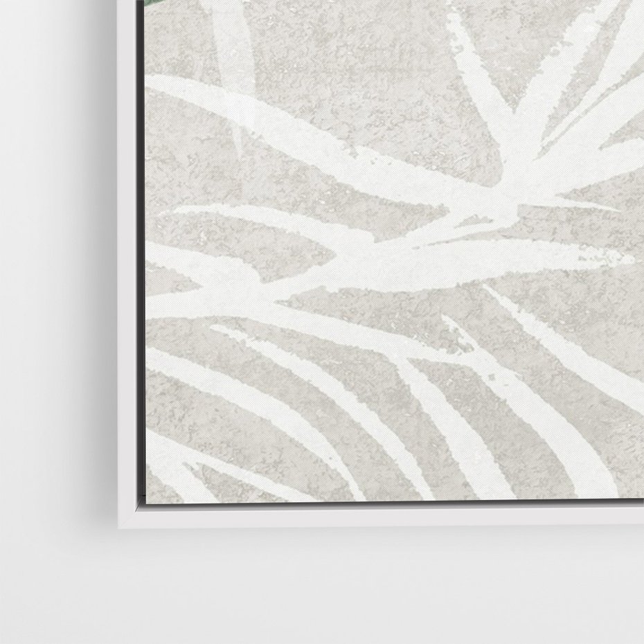 Obraz w ramie 80x120 - Zielony Raj - monstera, palmy - rama biała