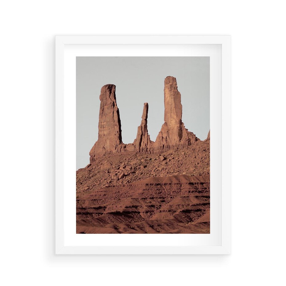 Plakat w ramie 40x50 - Surowość Pustyni - pustynia, kanion - rama biała