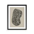Plakat w ramie 30x40 - Nowoczesne Odbicia Wnętrza - boho plakat, czarne kropki kreski - rama czarna