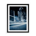 Plakat w ramie 50x70 - Nocne pejzaże miasta - miasto, nocą - rama czarna