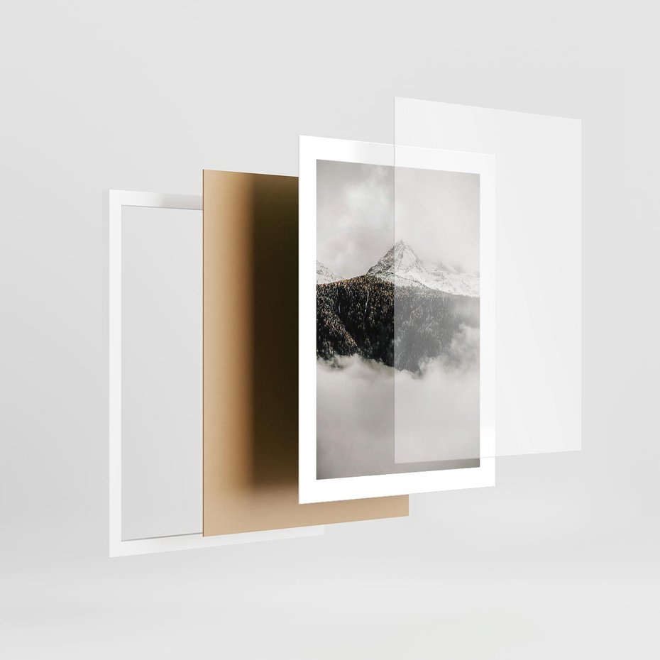 Plakat w ramie 30x40 - Zimowa Wielkość - górski krajobraz, zima w górach - rama biała