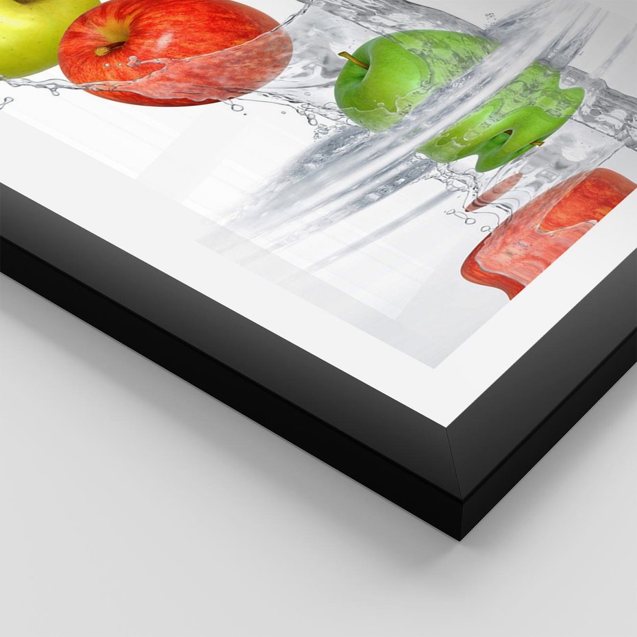 Plakat w ramie 40x50 - Jabłkowa Fantazja - owoce, jabłka - rama czarna