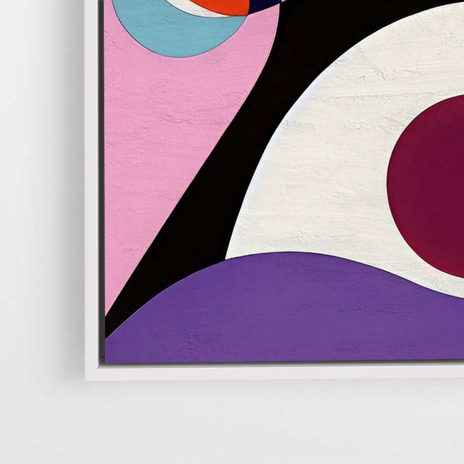 Obraz w ramie 70x100 - Kolorowe Ulotności - abstrakcyjny obraz olejny, żywe kolory - rama biała