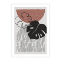 Plakat bez ramy 40x50 - Nowoczesna Monstera: Szkic w Grafice - nowoczesna grafika, monstera