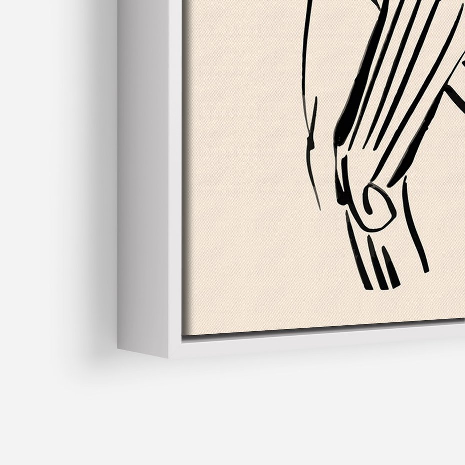 Obraz w ramie 50x70 - Eksploracja Wizualna - szkic, czarno biały - rama biała