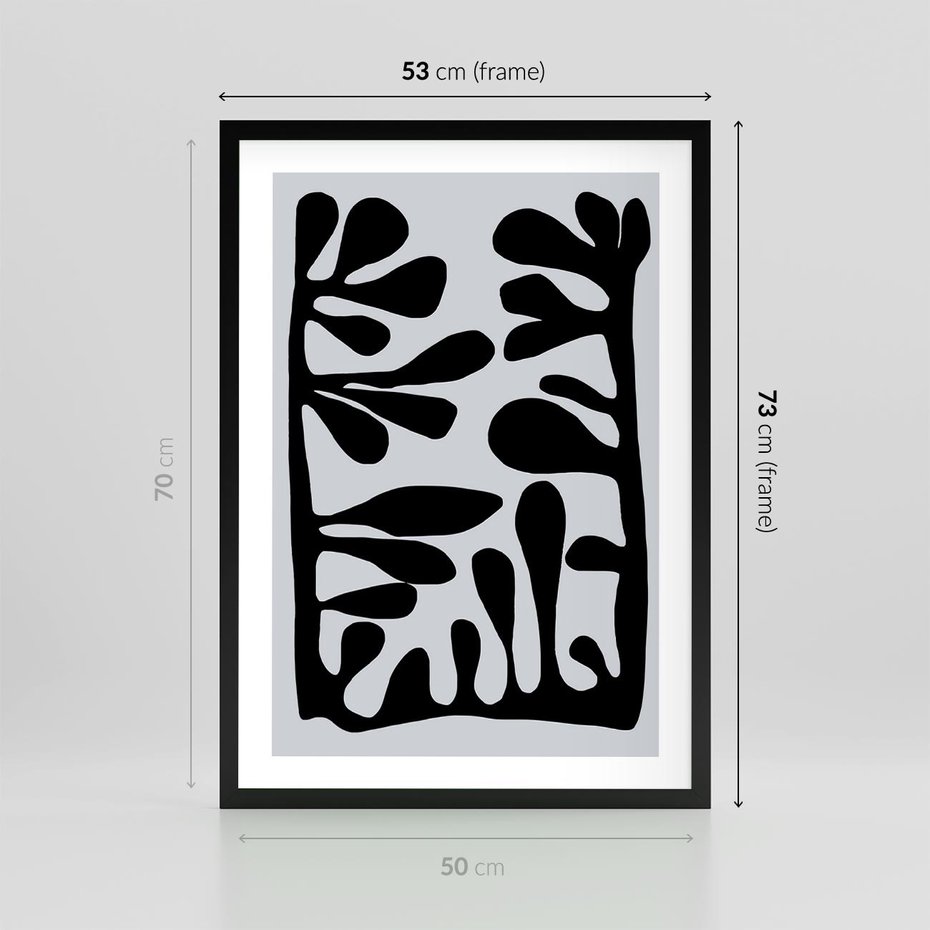 Plakat w ramie 50x70 - Taniec Kształtów - matisse, sztuka nowoczesna - rama czarna