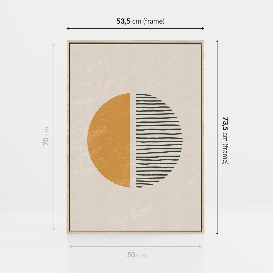 Obraz w ramie 50x70 - Kształty Nowych Granic - nowoczesna sztuka, minimalizm - rama drewno