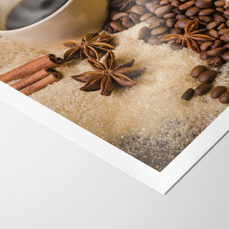 Plakat bez ramy 50x70 - Kawowa filiżanka pełna aromatu - kawa, filiżanka