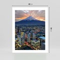 Plakat bez ramy 40x50 - Miasto na Górnym Horyzoncie - miasto, góry