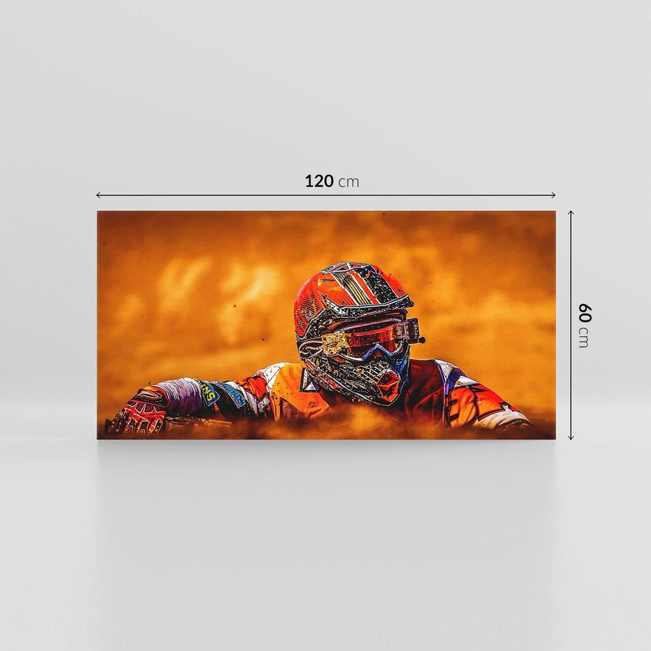 Obraz na płótnie 120x60 - Na Torze Wyścigowym Motocyklowe Zmagania - motocyklista, wyścig