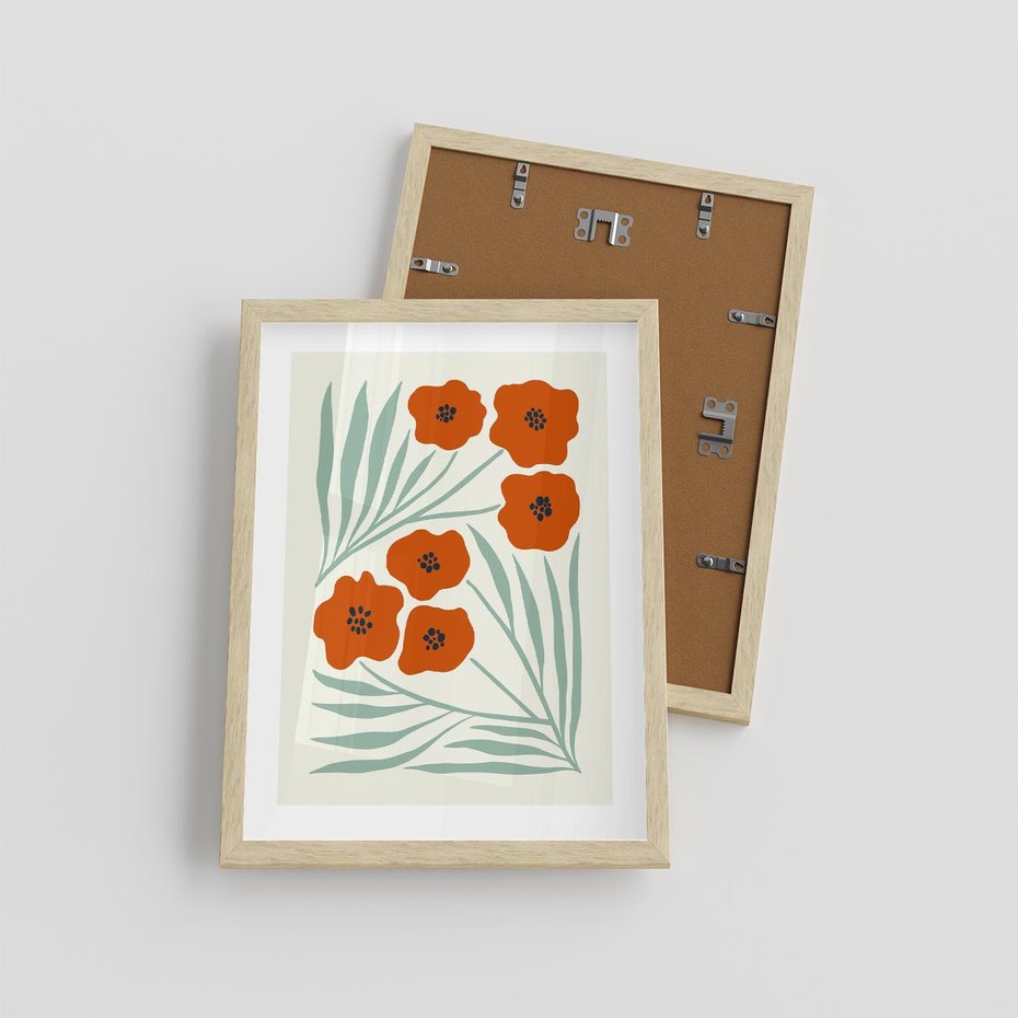 Plakat w ramie 30x40 - Makowe Odkrycie - czerwone kwiaty, maki - rama drewno