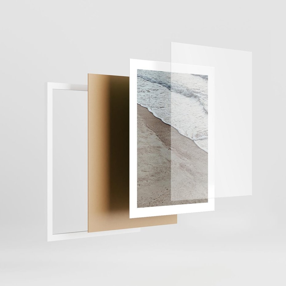 Plakat w ramie 30x40 - Brzeg Morza: Malownicza Plaża i Fale - morze, plaża - rama biała