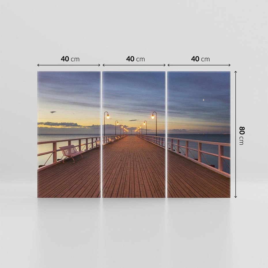 Obraz na płótnie 120x80 - romantyczny spacer nad morzem - Molo, Sopot