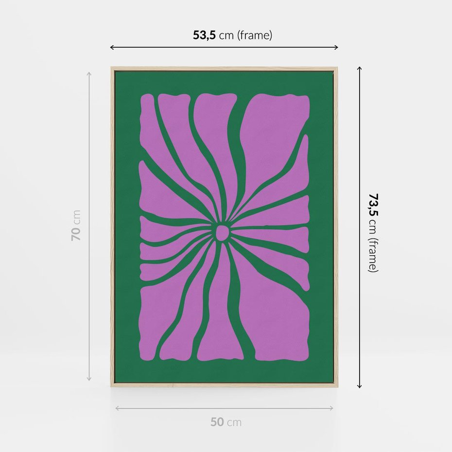 Obraz w ramie 50x70 - Bezczasowe Impresje - abstrakcyjny plakat, boho styl - rama drewno