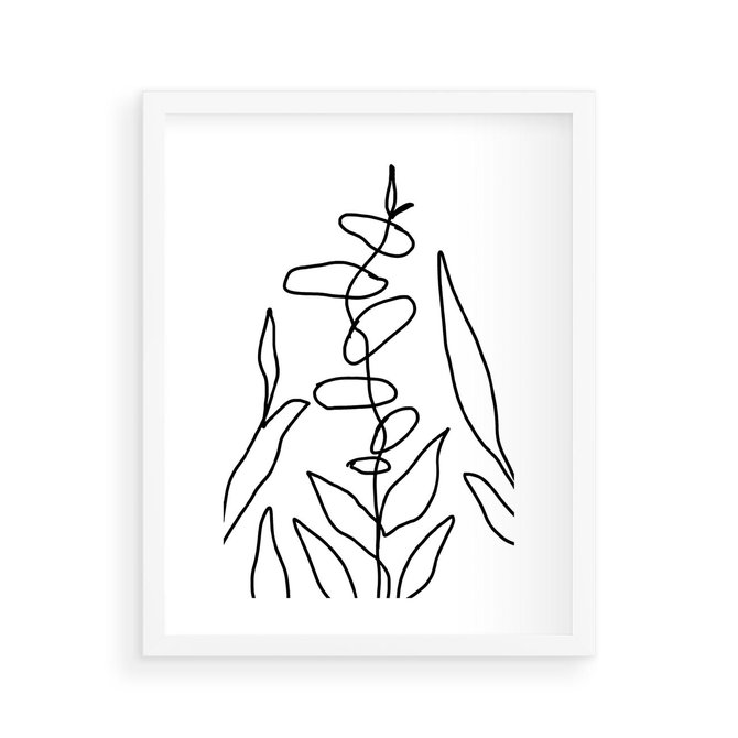 Plakat w ramie 40x50 - Konturem Naznaczone - mroczna sztuka, minimalizm - rama biała