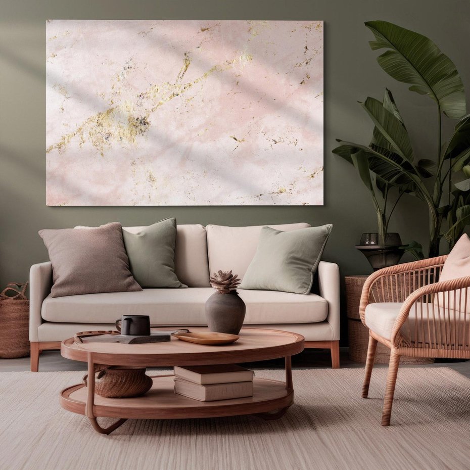 Obraz na płótnie 70x50 - Piękno w Szczegółach - marmur, złoto