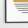 Obraz w ramie 70x100 - Kolory Przyszłości - kompozycja kół i kresek, ciepłe kolory - rama czarna