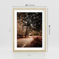 Plakat w ramie 30x40 - Magia Jesieni: Pejzaż Parku w Odcieniach Żółci - jesień, park - rama drewno