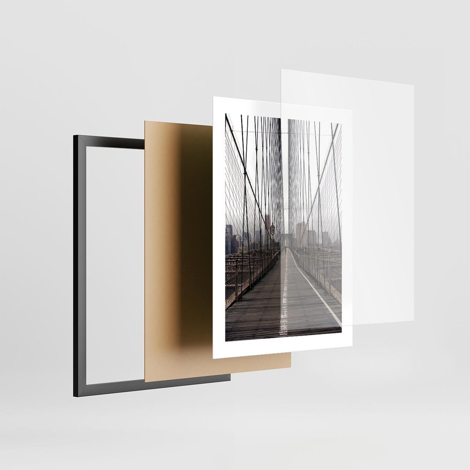 Plakat w ramie 30x40 - Nowoczesna Linia - most, nowoczesna - rama czarna