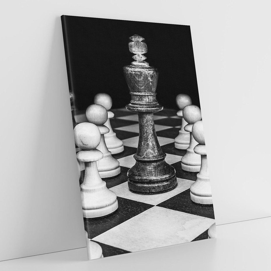 Obraz na płótnie 50x70 - Wzruszający Taniec na Szachownicys - szachy, gra