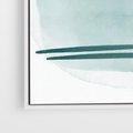 Obraz w ramie 50x50 - Turkusowy Świat - minimlizm, abstrakcja - rama biała