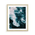 Plakat w ramie 40x50 - Fale w Odcieniach Turkusu - ocean, fale - rama drewno