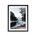 Plakat w ramie 30x40 - Zamarznięta Rzeka - zima w górach, zamarznięta rzeka - rama czarna