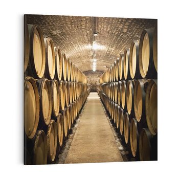 Obraz na płótnie 40x40 - Winniczka - winnica, beczki